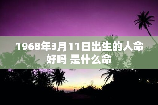 1968年3月11日出生的人命好吗 是什么命