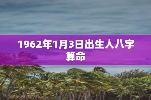 1962年1月3日出生人八字算命