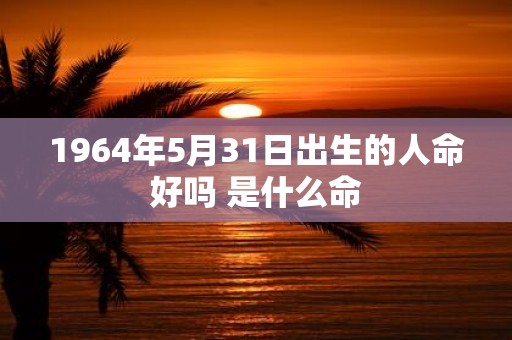 1964年5月31日出生的人命好吗 是什么命