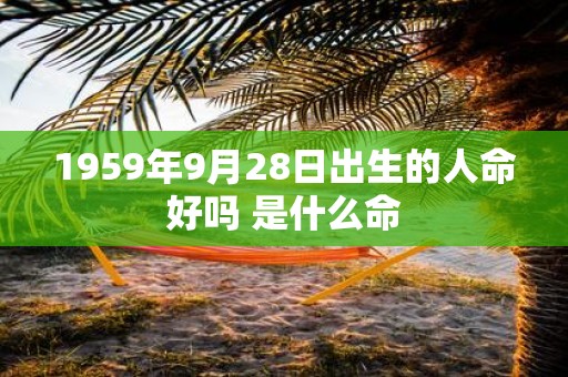 1959年9月28日出生的人命好吗 是什么命