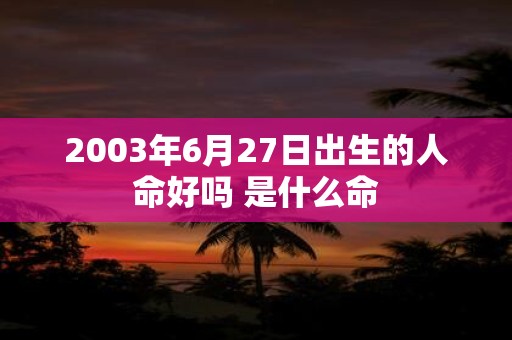 2003年6月27日出生的人命好吗 是什么命