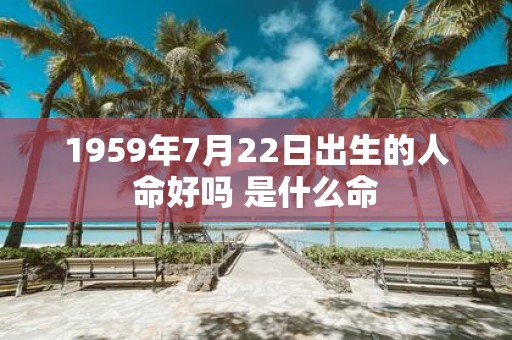 1959年7月22日出生的人命好吗 是什么命