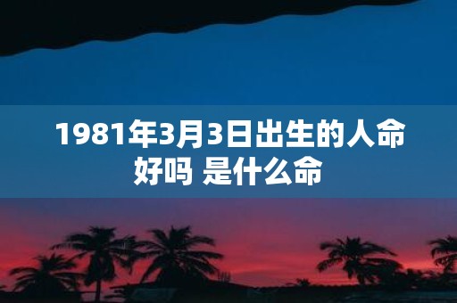 1981年3月3日出生的人命好吗 是什么命