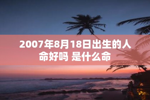 2007年8月18日出生的人命好吗 是什么命