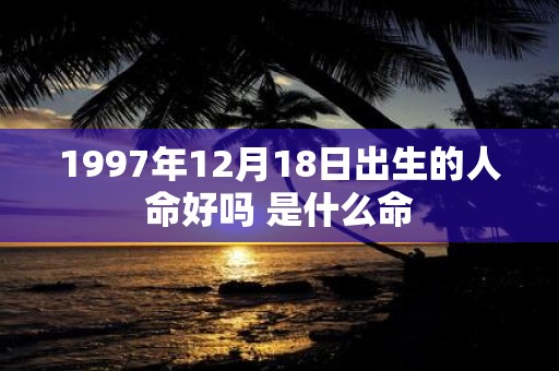 1997年12月18日出生的人命好吗 是什么命