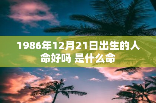 1986年12月21日出生的人命好吗 是什么命