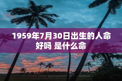 1959年7月30日出生的人命好吗 是什么命