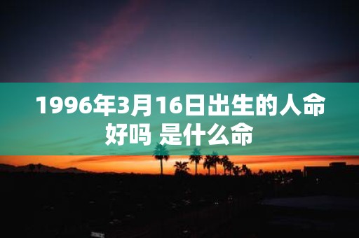 1996年3月16日出生的人命好吗 是什么命