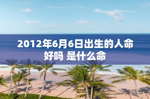 2012年6月6日出生的人命好吗 是什么命