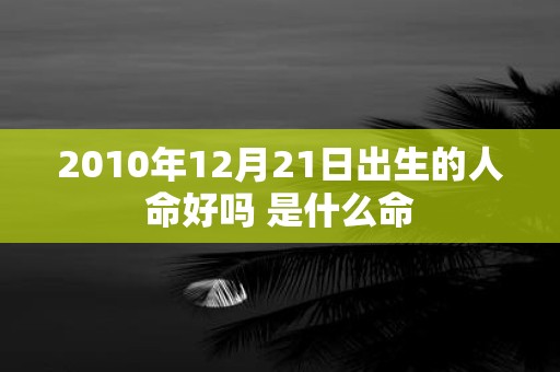 2010年12月21日出生的人命好吗 是什么命
