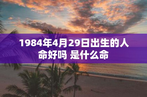 1984年4月29日出生的人命好吗 是什么命