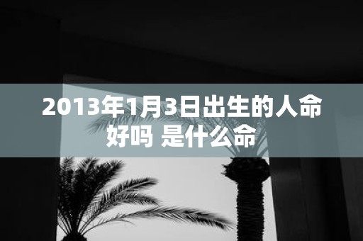 2013年1月3日出生的人命好吗 是什么命