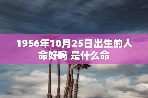 1956年10月25日出生的人命好吗 是什么命