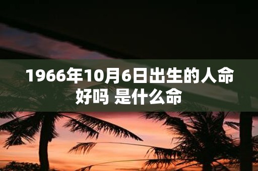 1966年10月6日出生的人命好吗 是什么命
