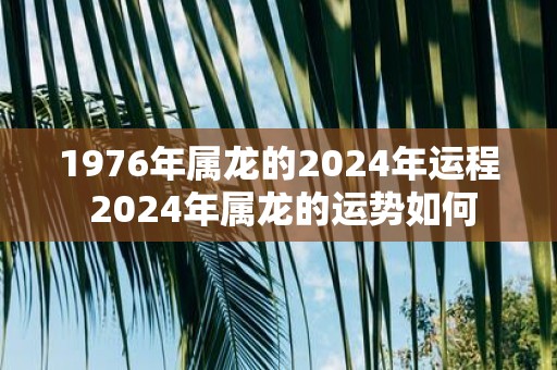 1976年属龙的2025年运程 2025年属龙的运势如何