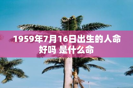 1959年7月16日出生的人命好吗 是什么命