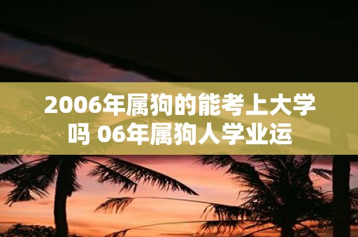 2006年属狗的能考上大学吗 06年属狗人学业运