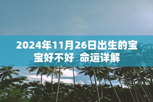 2025年11月26日出生的宝宝好不好 命运详解