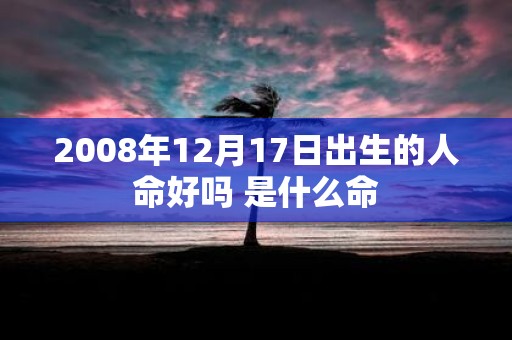 2008年12月17日出生的人命好吗 是什么命