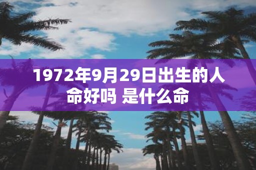 1972年9月29日出生的人命好吗 是什么命