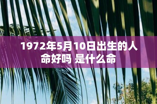1972年5月10日出生的人命好吗 是什么命