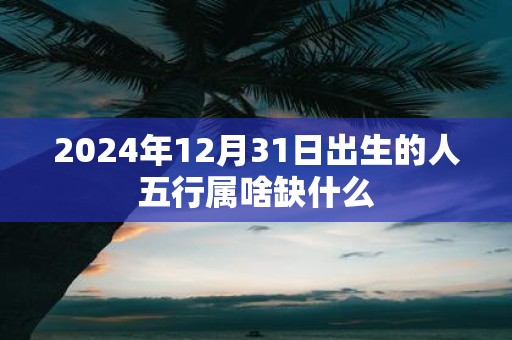 2025年12月31日出生的人五行属啥缺什么