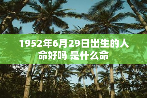1952年6月29日出生的人命好吗 是什么命