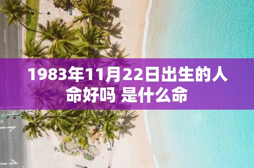 1983年11月22日出生的人命好吗 是什么命