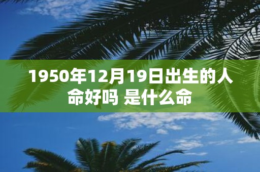 1950年12月19日出生的人命好吗 是什么命
