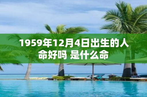 1959年12月4日出生的人命好吗 是什么命