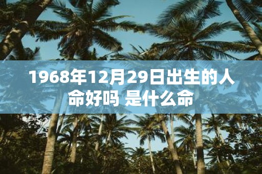 1968年12月29日出生的人命好吗 是什么命
