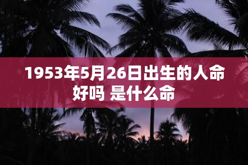 1953年5月26日出生的人命好吗 是什么命