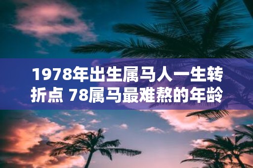 1978年出生属马人一生转折点 78属马最难熬的年龄