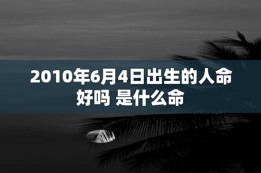 2010年6月4日出生的人命好吗 是什么命