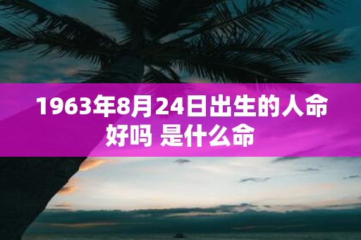 1963年8月24日出生的人命好吗 是什么命