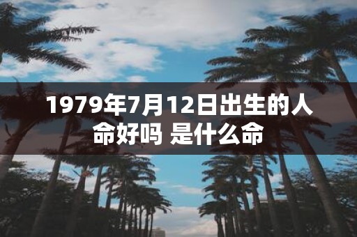 1979年7月12日出生的人命好吗 是什么命