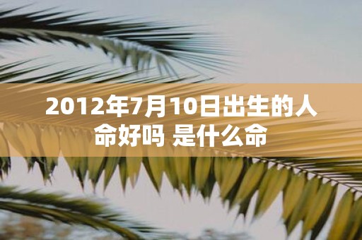 2012年7月10日出生的人命好吗 是什么命