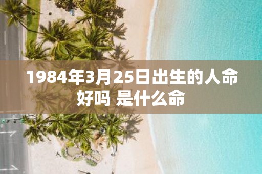 1984年3月25日出生的人命好吗 是什么命