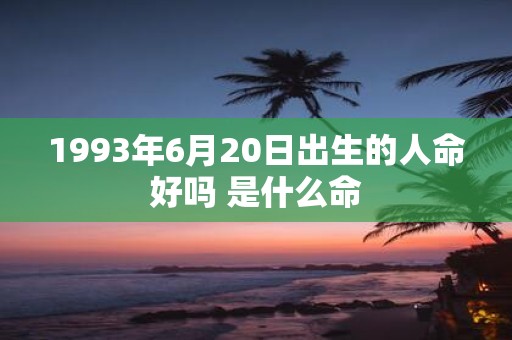 1993年6月20日出生的人命好吗 是什么命