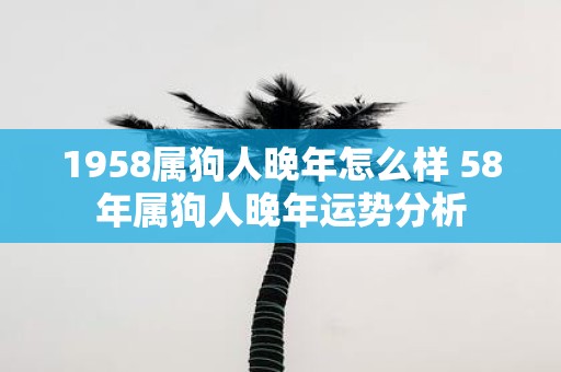 1958属狗人晚年怎么样 58年属狗人晚年运势分析