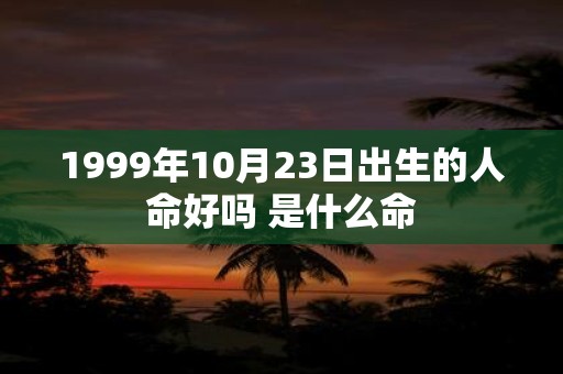 1999年10月23日出生的人命好吗 是什么命