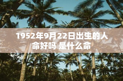 1952年9月22日出生的人命好吗 是什么命