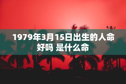 1979年3月15日出生的人命好吗 是什么命