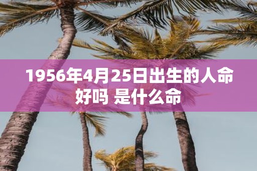 1956年4月25日出生的人命好吗 是什么命