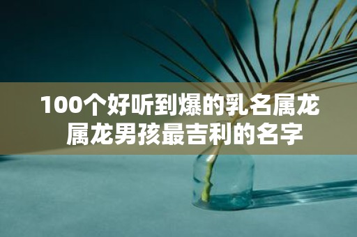 100个好听到爆的乳名属龙 属龙男孩最吉利的名字