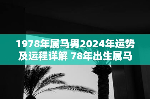1978年属马男2025年运势及运程详解 78年出生属马人2025全年每月运势男性