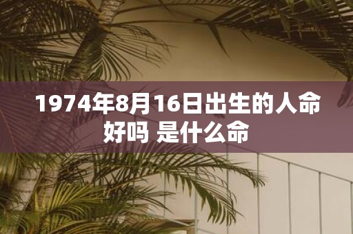 1974年8月16日出生的人命好吗 是什么命
