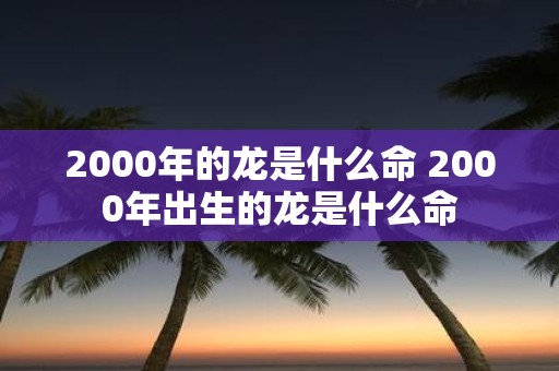 2000年的龙是什么命 2000年出生的龙是什么命