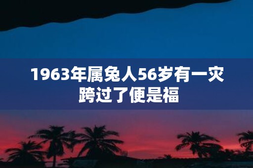 1963年属兔人56岁有一灾 跨过了便是福