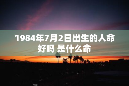 1984年7月2日出生的人命好吗 是什么命